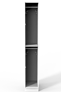 Interior of Laminate Model B locker. Contains two compartments.