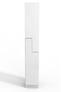 Exterior of Laminate Model Z locker. Contains two doors with a "z" shape in the middle.